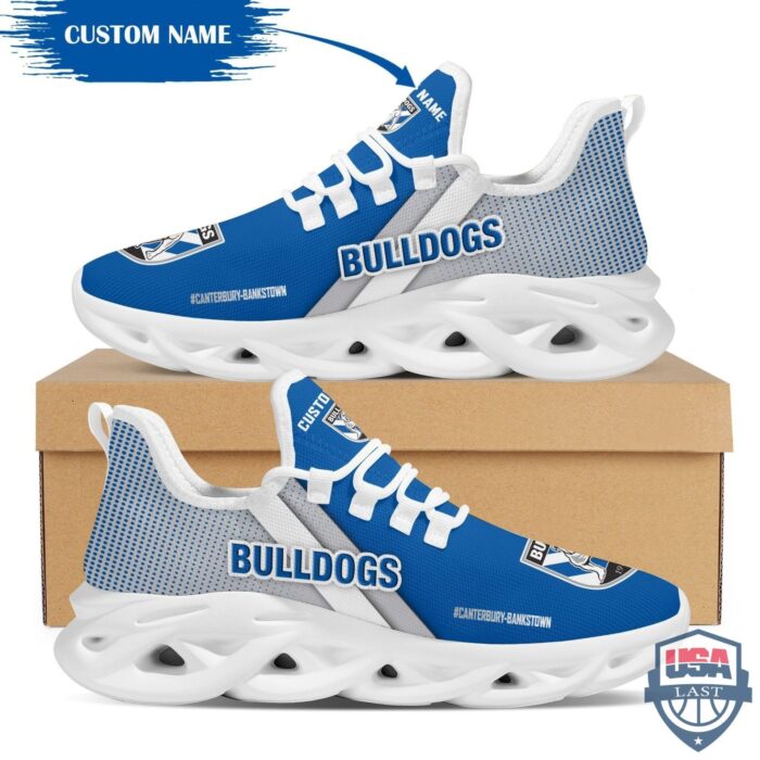 NRL Canterbury-Bankstown Bulldogs Custom Name Blue White Max Soul Shoes