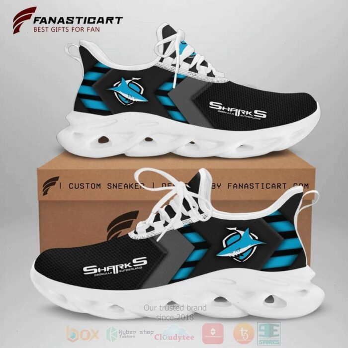 NRL Cronulla-Sutherland Sharks Black Blue Max Soul Shoes