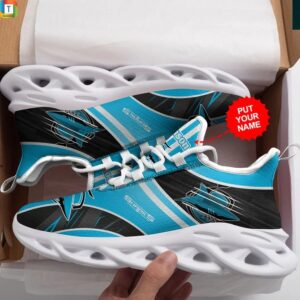 NRL Cronulla-Sutherland Sharks Custom Name Blue Black Max Soul Shoes V4