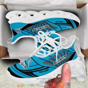 NRL Cronulla-Sutherland Sharks Custom Name Blue Max Soul Shoes V1