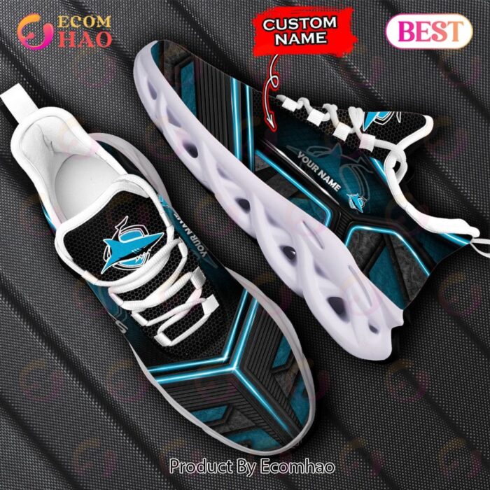 NRL Cronulla-Sutherland Sharks Custom Name New Hot 2023 Max Soul Shoes V2