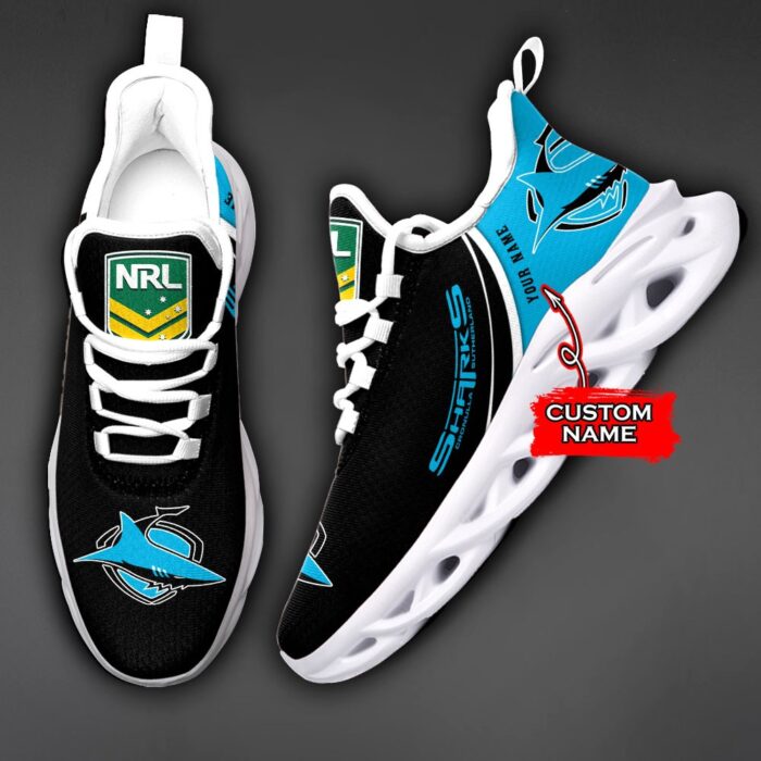 NRL Cronulla-Sutherland Sharks Max Soul Sneaker Custom Name C47