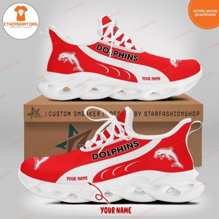 NRL Dolphins Custom Name Max Soul Shoes V1