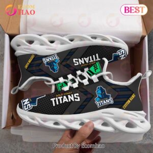 NRL Gold Coast Titans Custom Name Black Max Soul Shoes