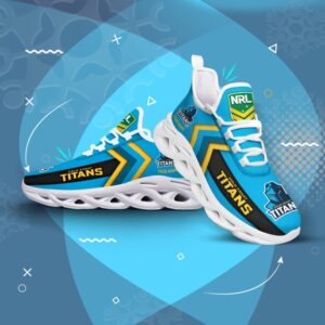 NRL Gold Coast Titans Custom Name Blue Max Soul Shoes V2