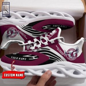 NRL Manly Warringah Sea Eagles Custom Name Maroon White Max Soul Shoes