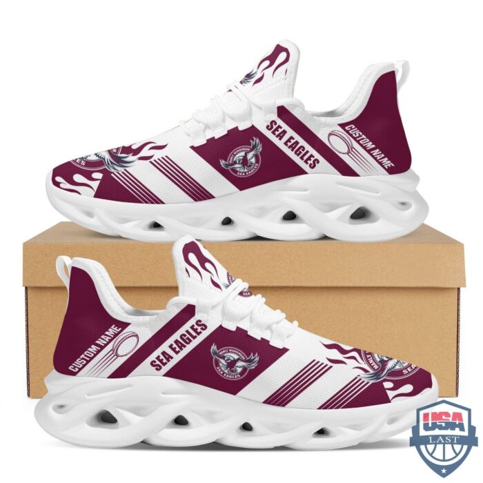 NRL Manly Warringah Sea Eagles Custom Name Max Soul Shoes