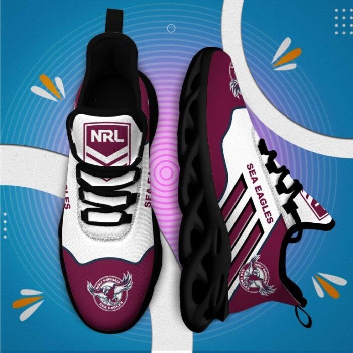 NRL Manly Warringah Sea Eagles White Maroon Max Soul Shoes V6