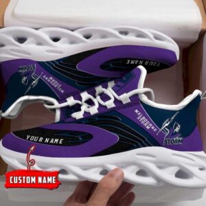 NRL Melbourne Storm Custom Name Black Purple Max Soul Shoes