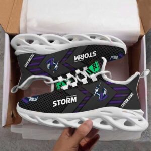 NRL Melbourne Storm Custom Name Purple Logo Max Soul Shoes