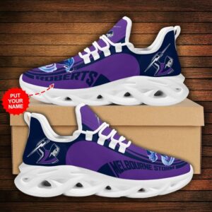 NRL Melbourne Storm Custom Name Purple Mascot Max Soul Shoes