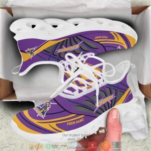 NRL Melbourne Storm Custom Name Purple Yellow Max Soul Shoes