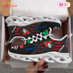 NRL Newcastle Knights Custom Name Black Red Max Soul Shoes