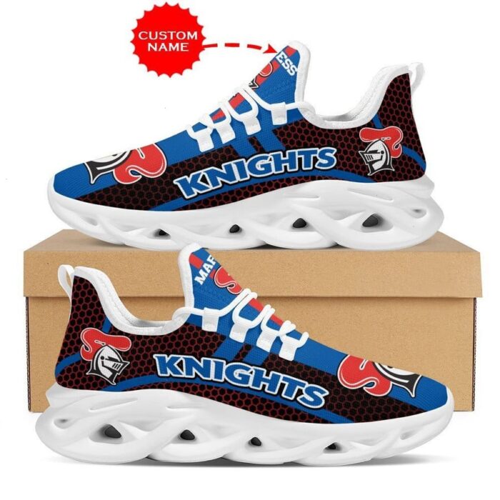 NRL Newcastle Knights Custom Name Blue Black Max Soul Shoes V11