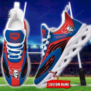 NRL Newcastle Knights Custom Name Red Blue Max Soul Shoes