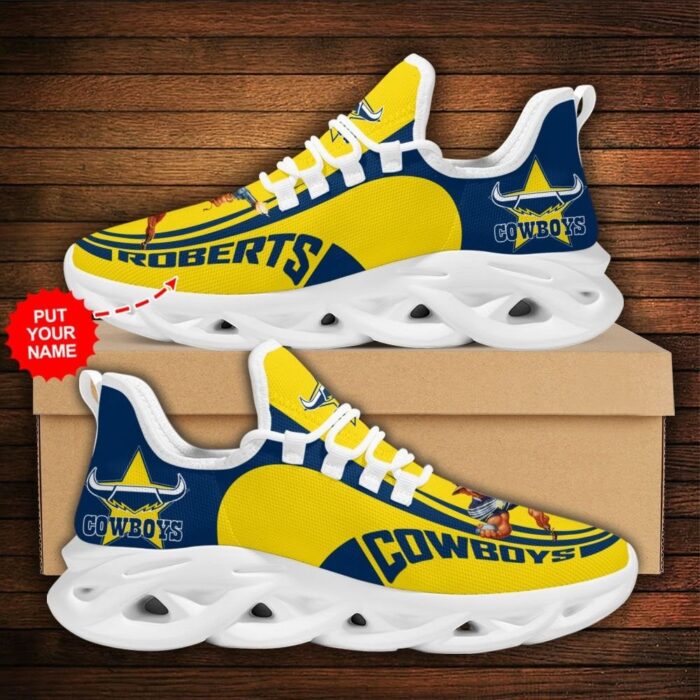 NRL North Queensland Cowboys Custom Name Mascot Max Soul Shoes