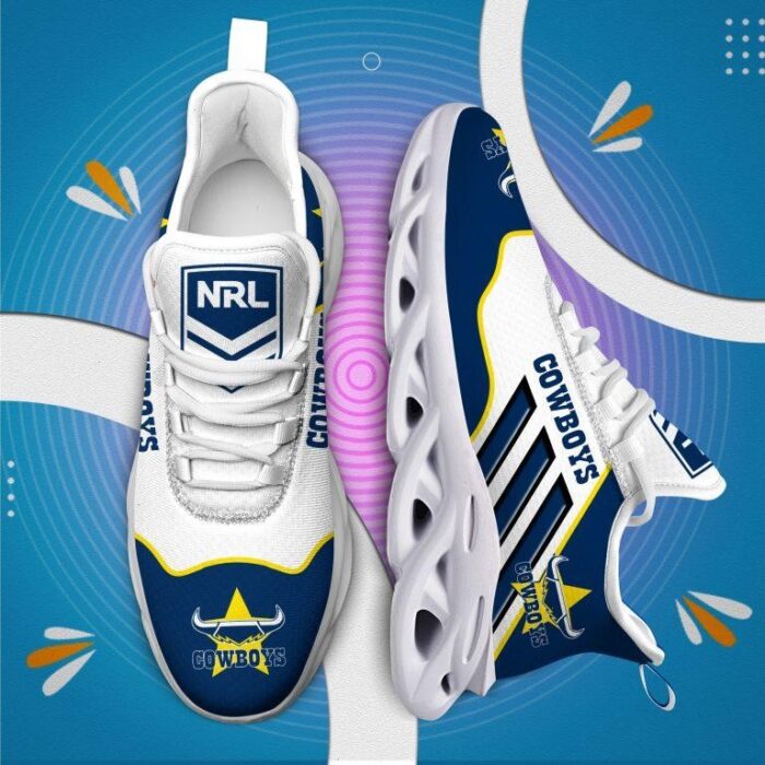 NRL North Queensland Cowboys White Blue Max Soul Shoes