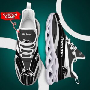 NRL Penrith Panthers Custom Name Black White Max Soul Shoes V11