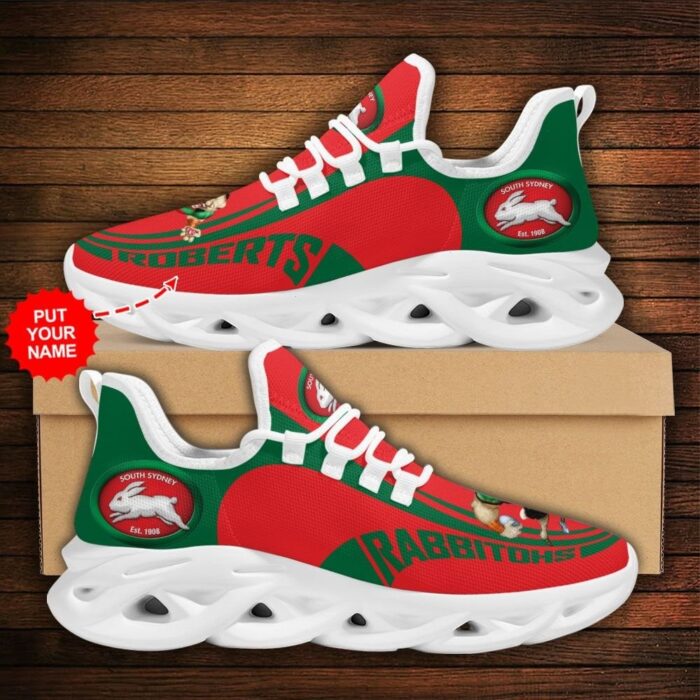 NRL South Sydney Rabbitohs Custom Name Mascot Max Soul Shoes