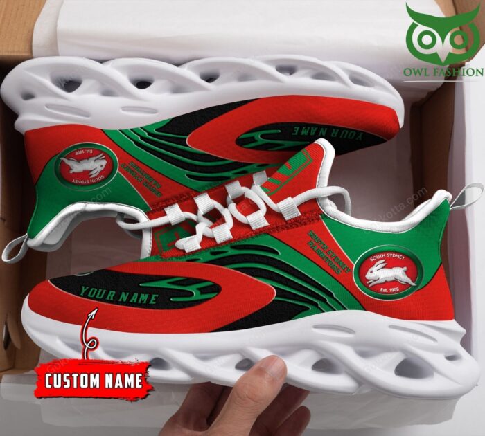 NRL South Sydney Rabbitohs Custom Name Max Soul Shoes V5