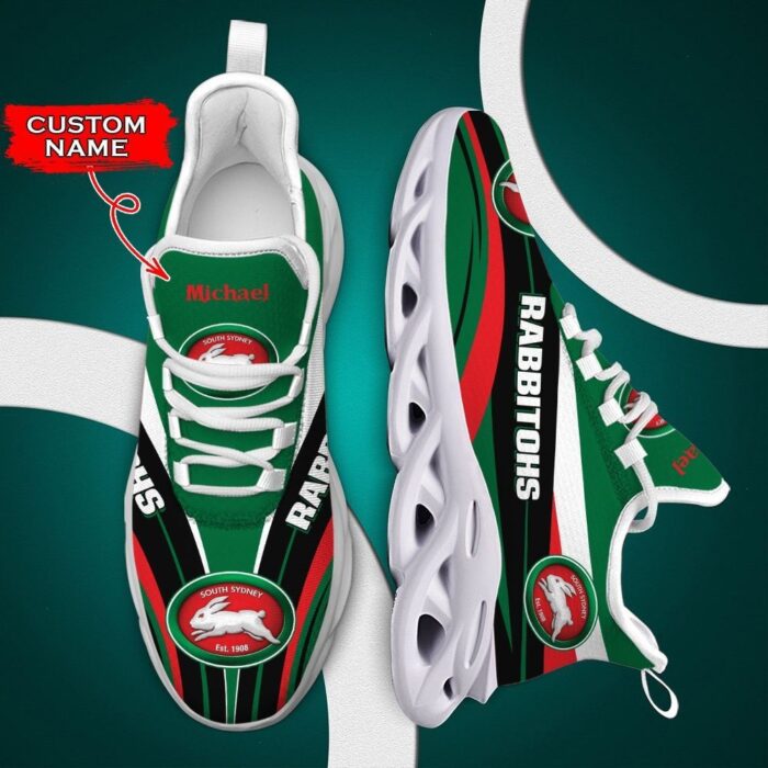 NRL South Sydney Rabbitohs Custom Name Max Soul Shoes V9