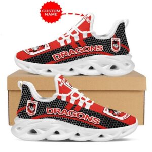 NRL St. George Illawarra Dragons Custom Name Max Soul Shoes