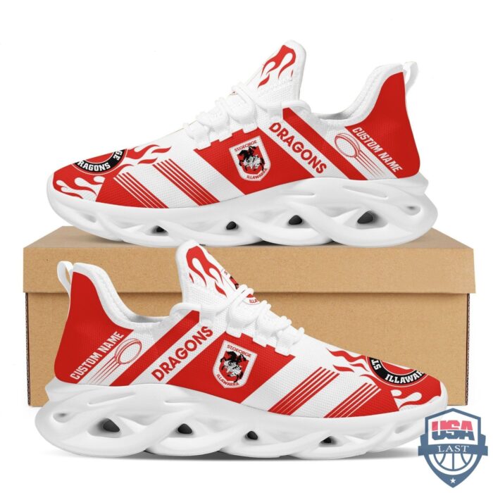 NRL St. George Illawarra Dragons Custom Name Max Soul Shoes V8