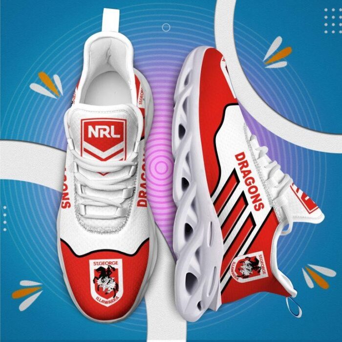 NRL St. George Illawarra Dragons White Red Max Soul Shoes