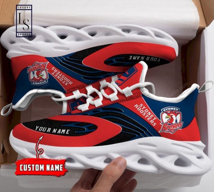 NRL Sydney Roosters Custom Name Blue Red Max Soul Shoes