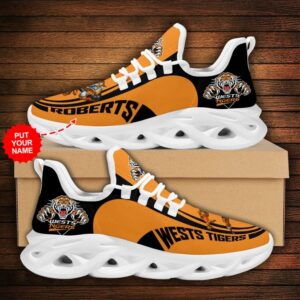 NRL Wests Tigers Custom Name Mascot Max Soul Shoes