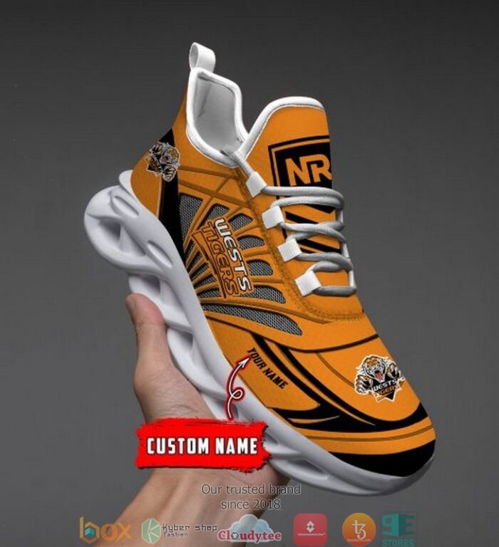 NRL Wests Tigers Custom Name Max Soul Shoes V1