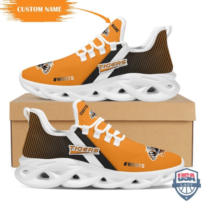 NRL Wests Tigers Custom Name Max Soul Shoes V5