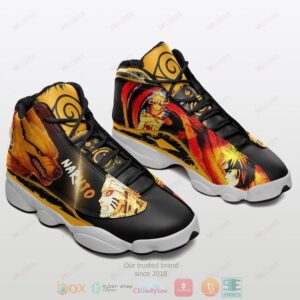 Naruto Kurama Black Yellow Air Jordan 13 Shoes