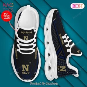 Navy Midshipmen NCAA Custom Name Max Soul Shoes