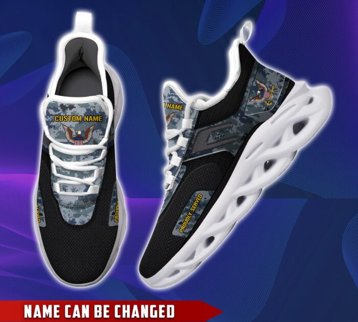 Navy Personalized Veteran Premium Max Soul Shoes