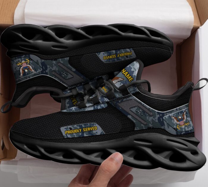 Navy Personalized Veteran Premium Max Soul Shoes