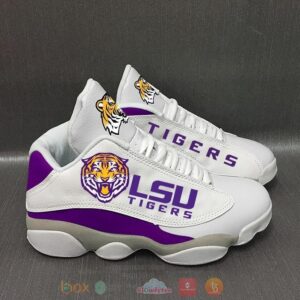 Ncaa Lsu Tigers White Air Jordan 13 Shoes