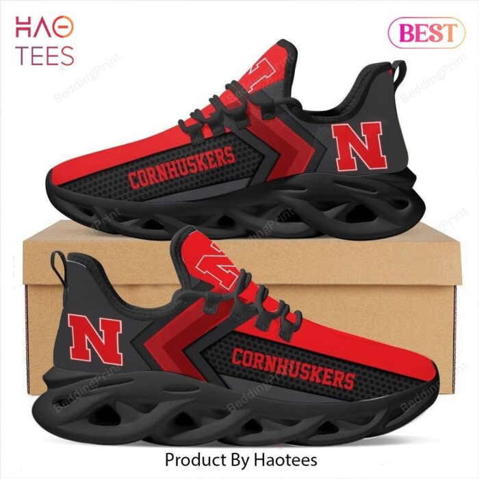 Nebraska Cornhuskers NCAA Black Red Color Max Soul Shoes Fan Gift