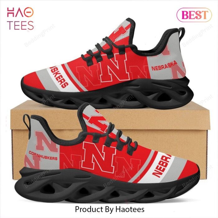 Nebraska Cornhuskers NCAA Black Red Max Soul Shoes for Fan