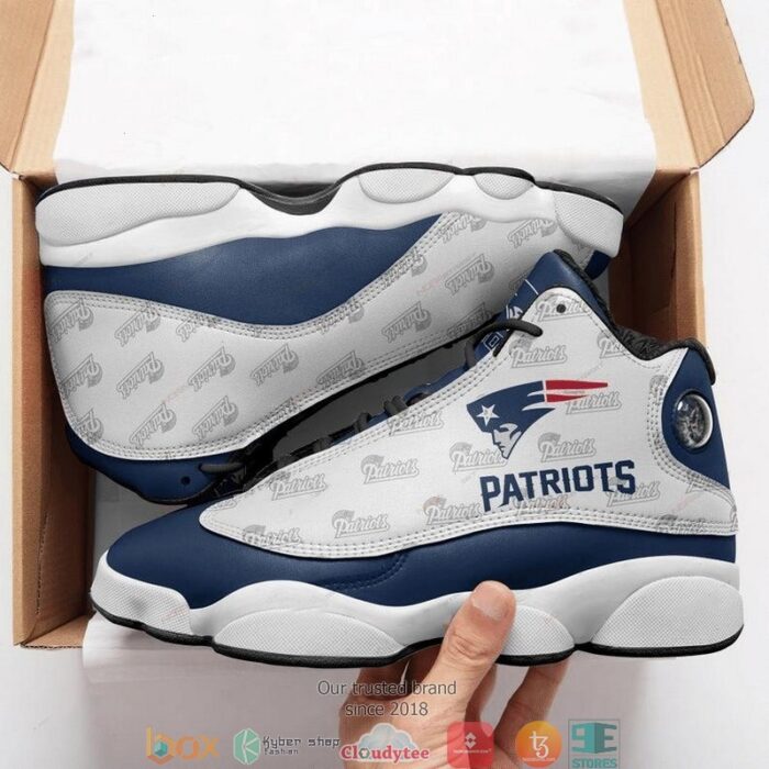 New England Patriots Football Nfl Big Logo 5 Air Jordan 13 Sneaker Shoes