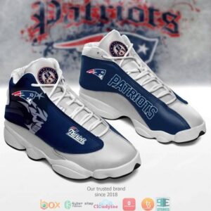 New England Patriots Football Nfl Big Logo Air Jordan 13 Sneaker Shoes