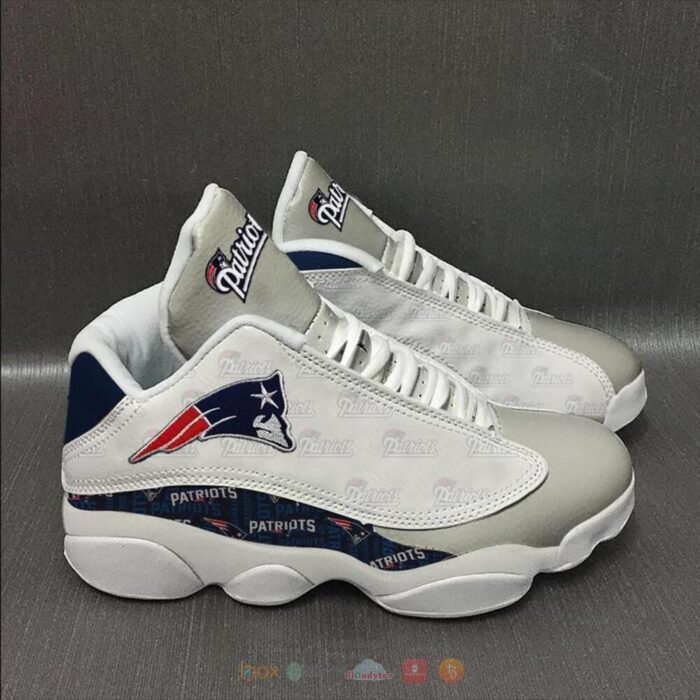 New England Patriots Grey Air Jordan 13 Shoes