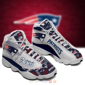 New England Patriots Grey Blue Air Jordan 13 Shoes