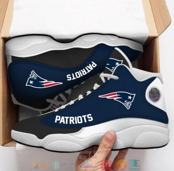 New England Patriots Nfl Big Logo Football Team 5 Air Jordan 13 Sneaker Shoes