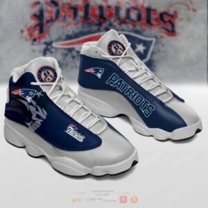 New England Patriots Nfl Grey Blue Air Jordan 13 Shoes