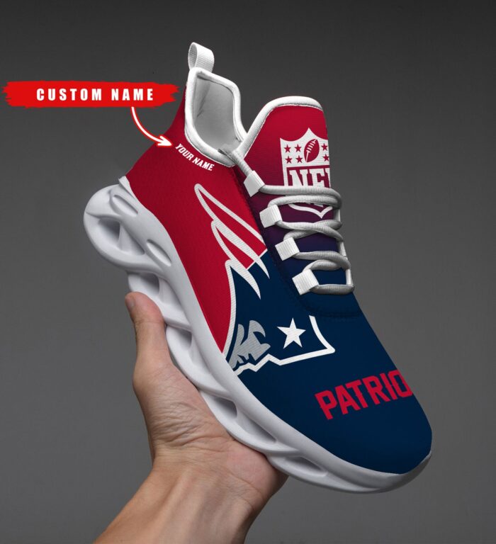 New England Patriots Personalized Custom Name Max Soul Shoes