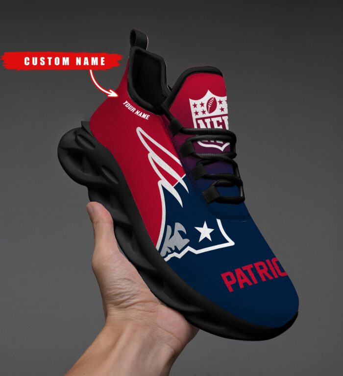 New England Patriots Personalized Custom Name Max Soul Shoes