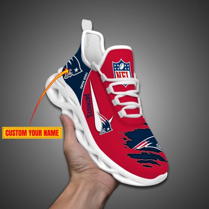 New England Patriots Personalized NFL Max Soul Shoes for Fan