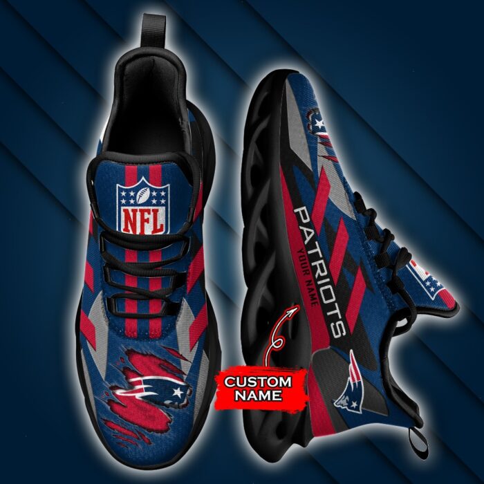 New England Patriots Personalized NFL Max Soul Sneaker Ver 1