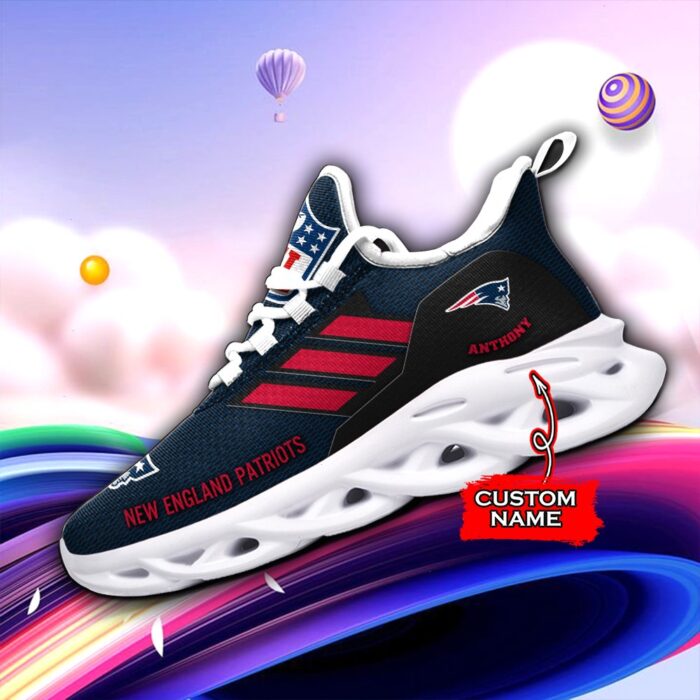 New England Patriots Personalized NFL Max Soul Sneaker for Fans